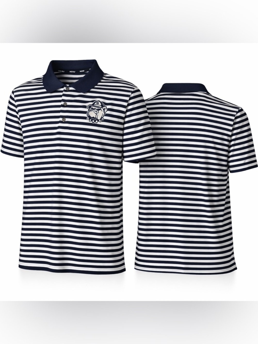 Nike Georgia Bulldogs Golf Dri-FIT Polo - Navy White Striped L
